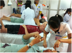 Acupuncture students in Vietnam